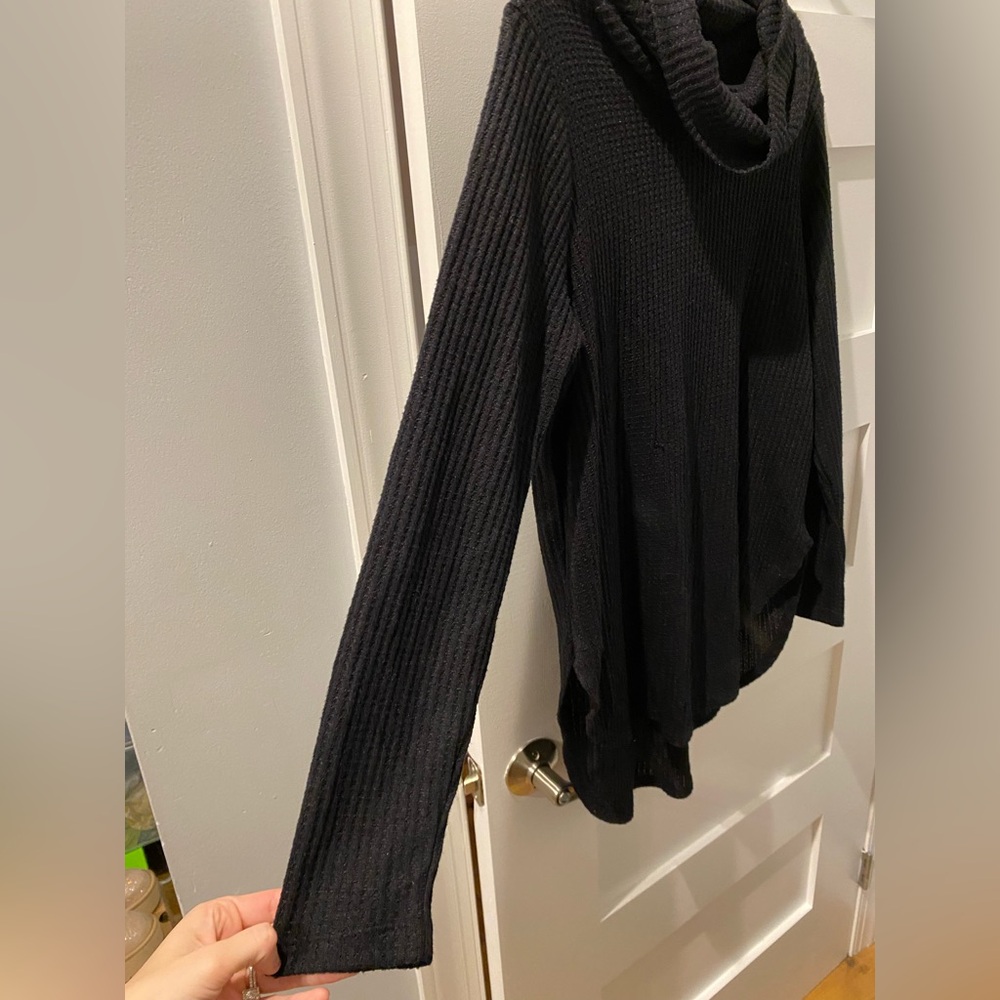 St. John's Bay Black Cowl Neck Sweater - Picture 3 of 7
